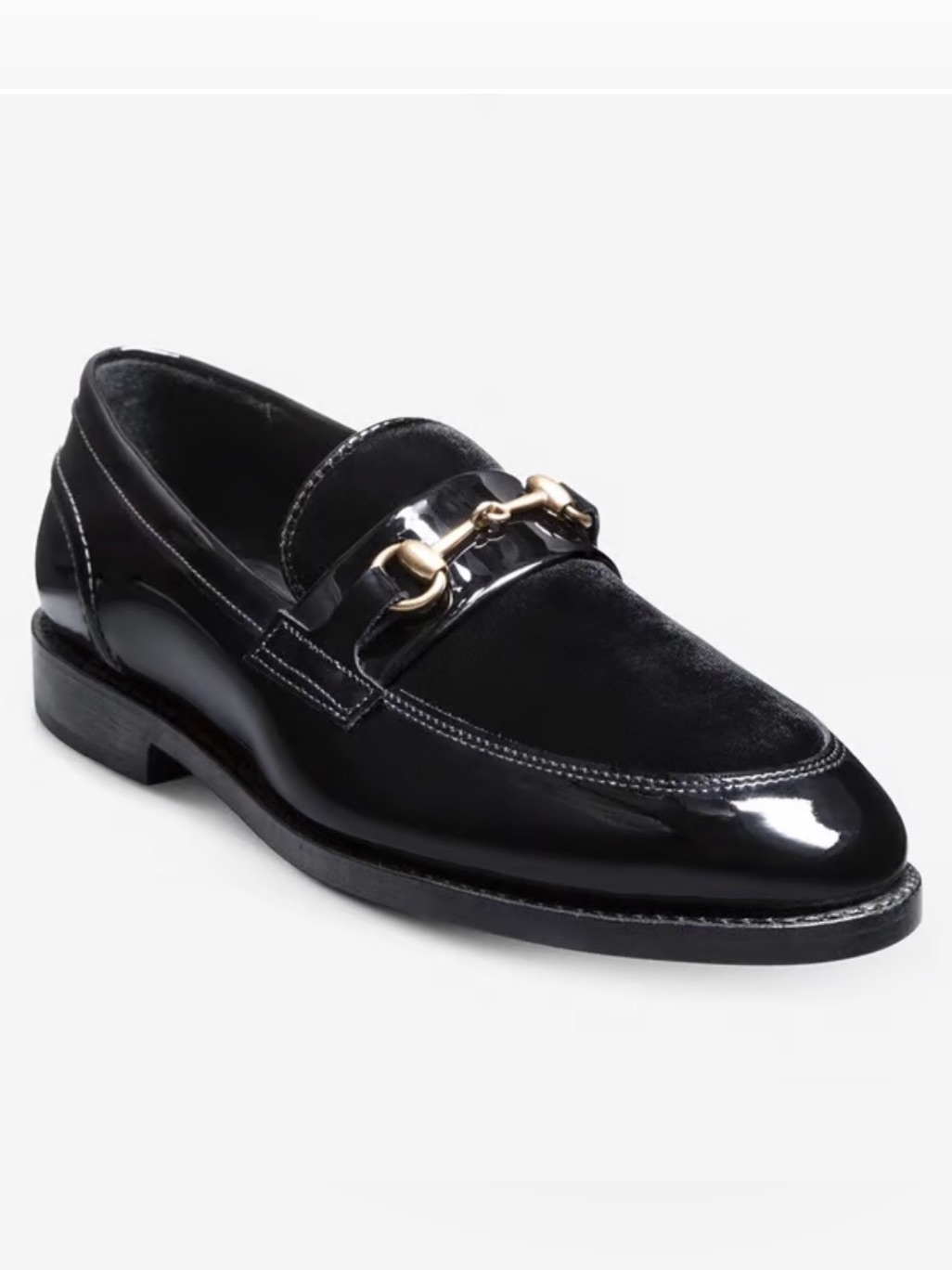 Allen Edmonds Black Leather And Suede Loafers With Gold-Tone Bit